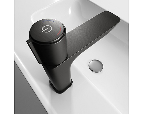 Смеситель для умывальника Push Control графит IDDIS Slide SLIGMBTi01