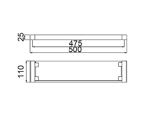 Стеклянная полка Timo Selene 10072/00 Хром