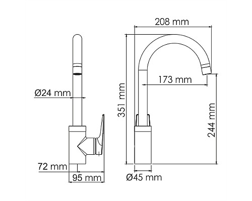 Смеситель для кухни WasserKRAFT Aisch 5507 Золото матовое