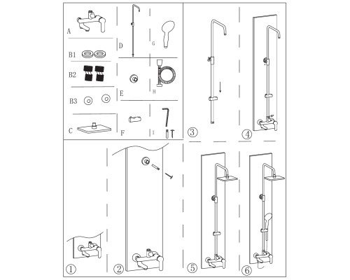 Душевая стойка Aquanet Passion S3 AF300-72-S-B