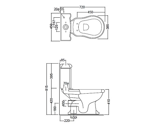 Бачок для унитаза-компакта Kerasan Retro 108101 белый