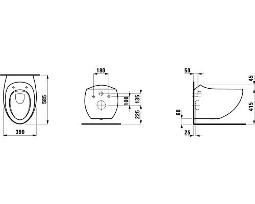 Чаша Laufen Alessi one Rimless