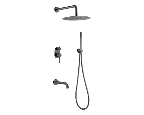 Смеситель встроенный верхний ручной душ, Boheme Uno. Shine Gun Metal