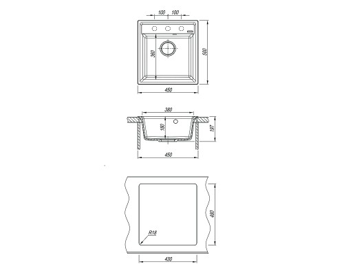 Кухонная мойка Lemark Hanka 450 9910012 Шампань