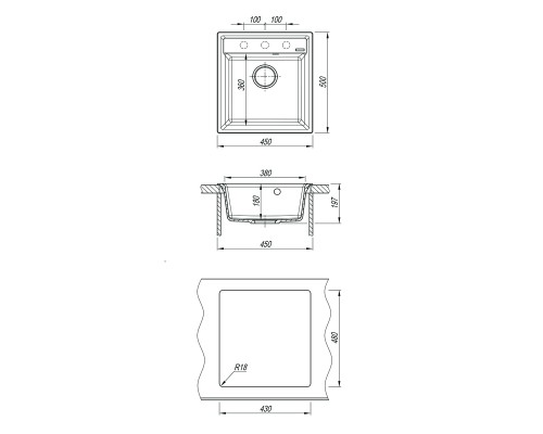 Кухонная мойка Lemark Hanka 450 9910012 Шампань