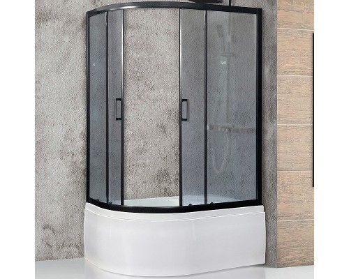 Душевой уголок Royal Bath ВК 120х80 RB8120BK-C-BL-R профиль Черный стекло матовое