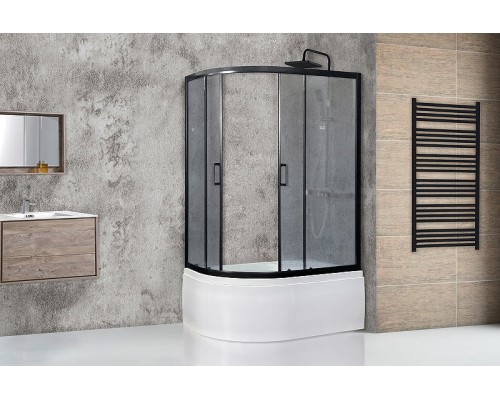 Душевой уголок Royal Bath ВК 120х80 RB8120BK-C-BL-R профиль Черный стекло матовое