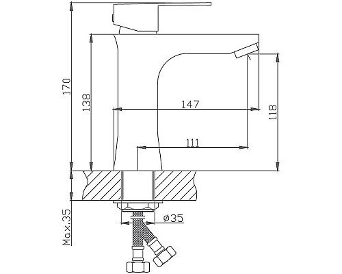 Смеситель для раковины Haiba HB10802 Нержавеющая сталь
