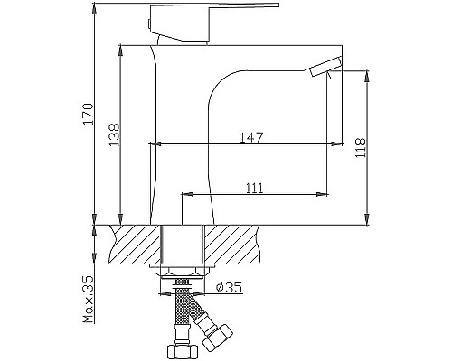 Смеситель для раковины Haiba HB10802 Нержавеющая сталь