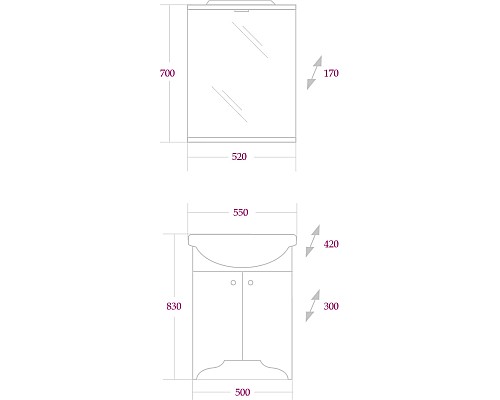 Тумба под раковину Onika Омега 55 Белая