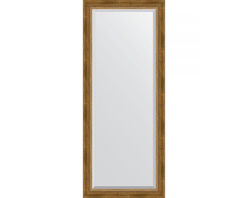 Зеркало Evoform Exclusive 153х63 BY 3562 с фацетом в багетной раме - Состаренная бронза с плетением 70 мм