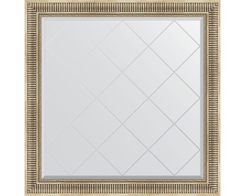Зеркало Evoform Exclusive-G 107х107 BY 4454 с гравировкой в багетной раме - Серебряный акведук 93 мм