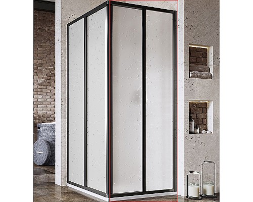 Душевая дверь Ravak Supernova SRV2-90 195 S 14V703O211 профиль Черный пластик Pearl