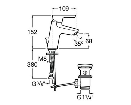 Смеситель для раковины Roca Malva 5A303BC0M Хром