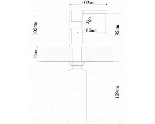 Дозатор для моющего средства Florentina Квадро 703.726.0000.202 Шампань