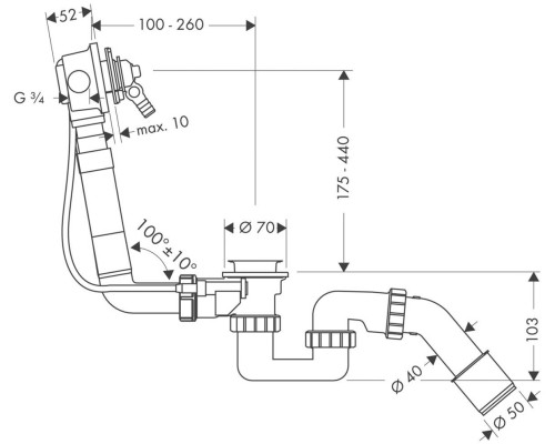Слив-перелив Hansgrohe Exafill Хром