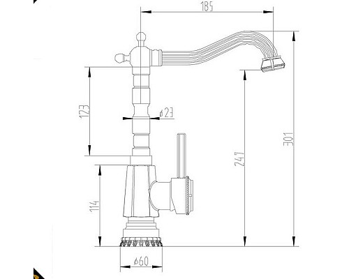 Смеситель для кухонной мойки Zorg A 306K-BR