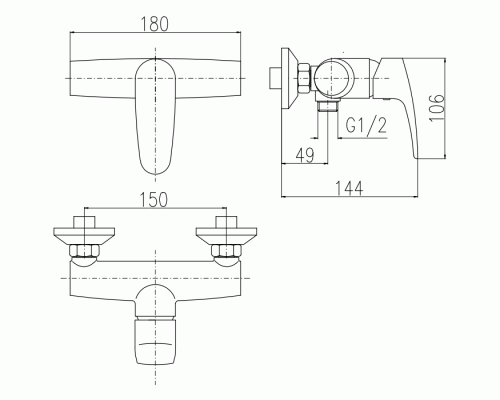 Смеситель для душа Rav Slezak Amur AM781.5 Хром