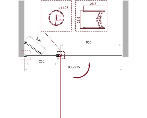 Шторка на ванну BelBagno UNO-V-11-90/150-C-Cr профиль Хром стекло прозрачное