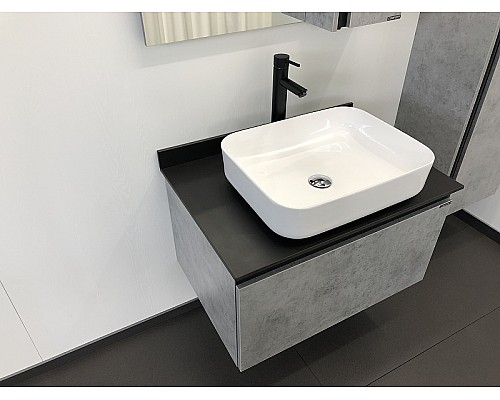 Тумба с раковиной Comforty Эдинбург 75 00004149066 подвесная Бетон светлый