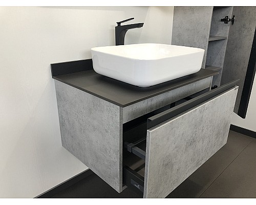 Тумба с раковиной Comforty Эдинбург 75 00004149066 подвесная Бетон светлый