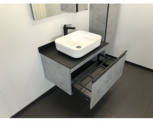 Тумба с раковиной Comforty Эдинбург 75 00004149066 подвесная Бетон светлый