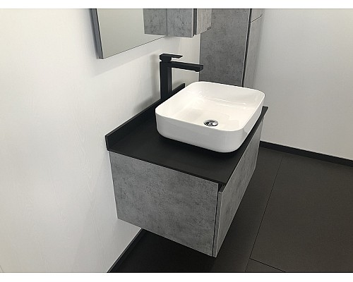 Тумба с раковиной Comforty Эдинбург 75 00004149066 подвесная Бетон светлый