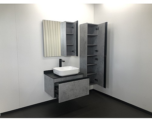 Тумба с раковиной Comforty Эдинбург 75 00004149066 подвесная Бетон светлый