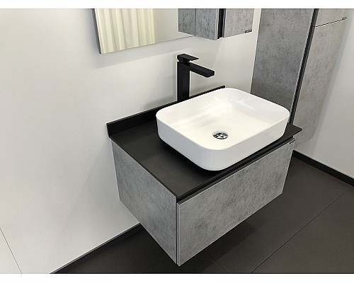 Тумба с раковиной Comforty Эдинбург 75 00004149066 подвесная Бетон светлый