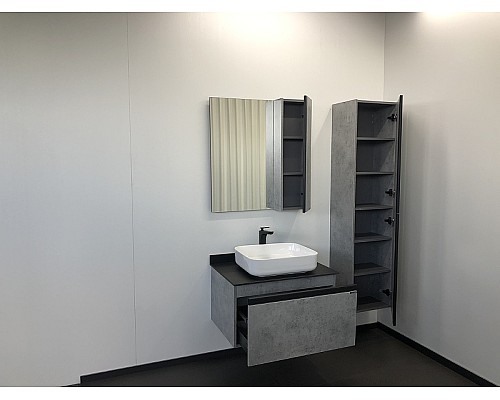 Тумба с раковиной Comforty Эдинбург 75 00004149066 подвесная Бетон светлый