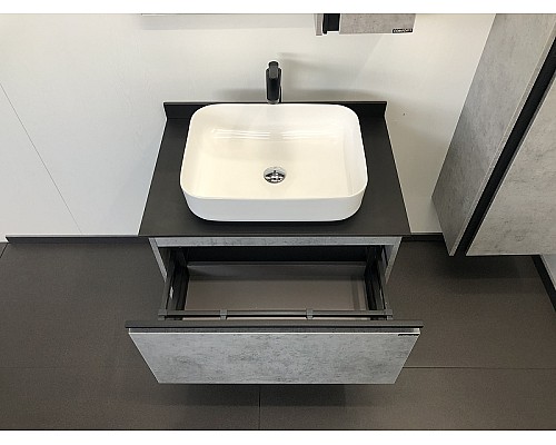 Тумба с раковиной Comforty Эдинбург 75 00004149066 подвесная Бетон светлый