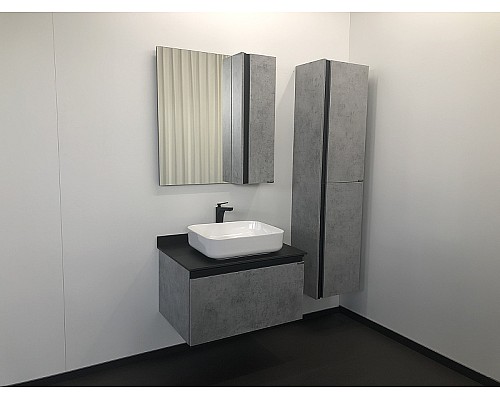 Тумба с раковиной Comforty Эдинбург 75 00004149066 подвесная Бетон светлый