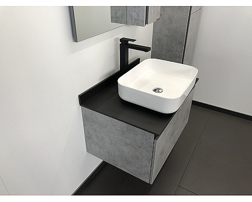 Тумба с раковиной Comforty Эдинбург 75 00004149066 подвесная Бетон светлый