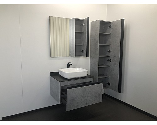 Тумба с раковиной Comforty Эдинбург 75 00004149066 подвесная Бетон светлый