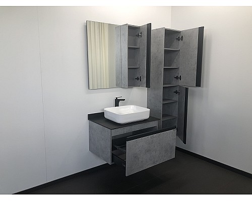 Тумба с раковиной Comforty Эдинбург 75 00004149066 подвесная Бетон светлый