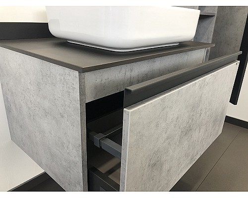 Тумба с раковиной Comforty Эдинбург 75 00004149066 подвесная Бетон светлый