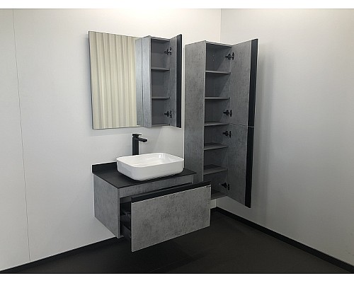 Тумба с раковиной Comforty Эдинбург 75 00004149066 подвесная Бетон светлый