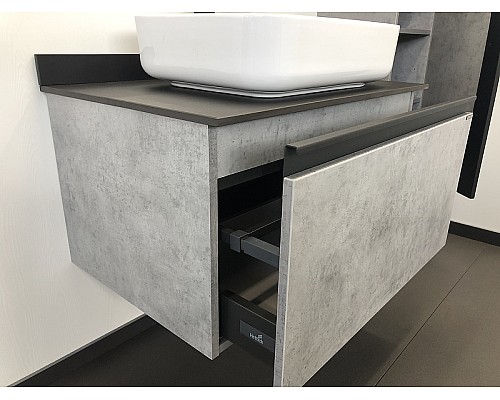 Тумба с раковиной Comforty Эдинбург 75 00004149066 подвесная Бетон светлый