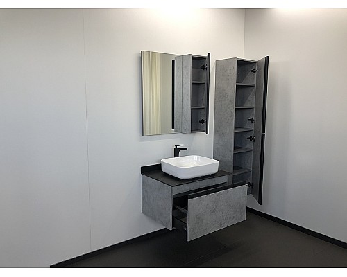 Тумба с раковиной Comforty Эдинбург 75 00004149066 подвесная Бетон светлый