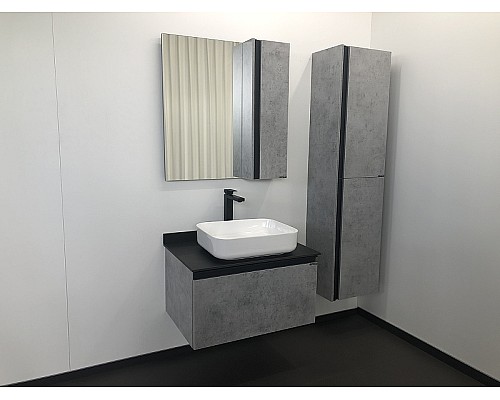 Тумба с раковиной Comforty Эдинбург 75 00004149066 подвесная Бетон светлый