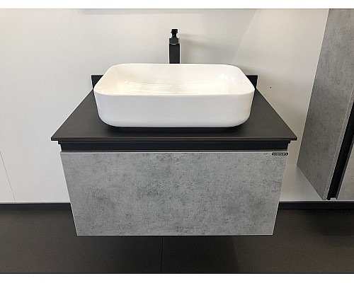 Тумба с раковиной Comforty Эдинбург 75 00004149066 подвесная Бетон светлый