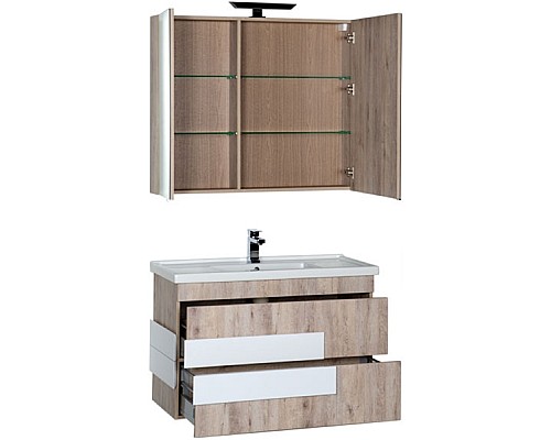 Тумба под раковину Aquanet Мадейра 100 183072 подвесная Дуб кантри