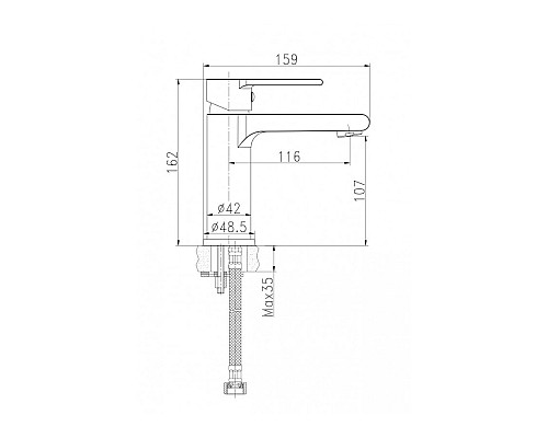 Смеситель Cersanit Brasko Black 63107 для раковины
