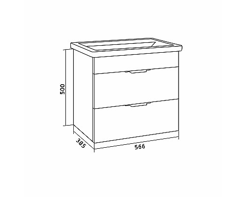 Тумба под раковину Grossman Форта 60 106005 подвесная Дуб галифакс