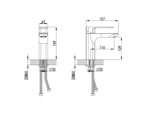Смеситель для умывальника IDDIS Slide черный SLIBL00i01