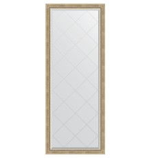 Зеркало Evoform Exclusive-G Floor 198х78 с гравировкой в багетной раме - Состаренное серебро с плетением 70 мм