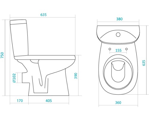 Унитаз Santek Анимо 1.WH30.2.132 с бачком и сиденьем