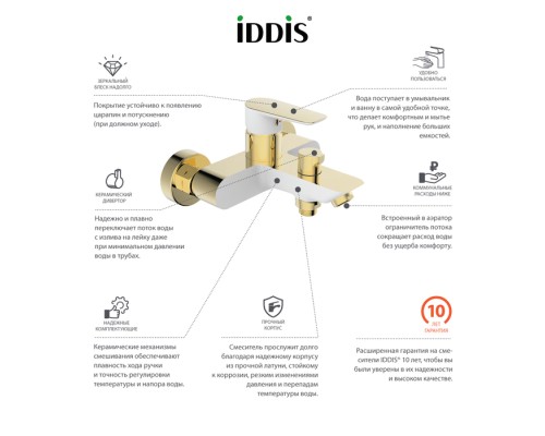 Смеситель для ванны IDDIS Cloud CLOWG02I02
