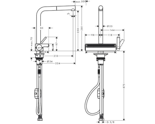 Смеситель Hansgrohe Aquno Select однорычажный хром