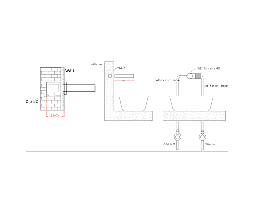 Смеситель для раковины Bronze de Luxe Avantgarde 2021RH Черный Красный
